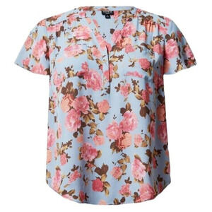 4082 Harper Georgette Pullover Flutter Sleeve Blouse Kai Floral Chiffon Medium